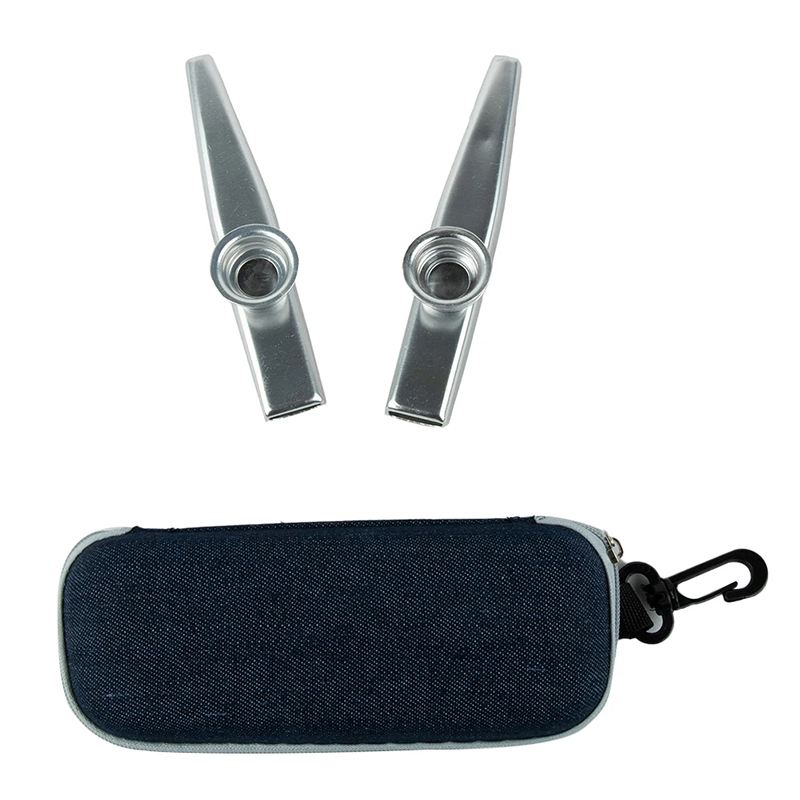 Details of the package: Case of two random color metal kazoos