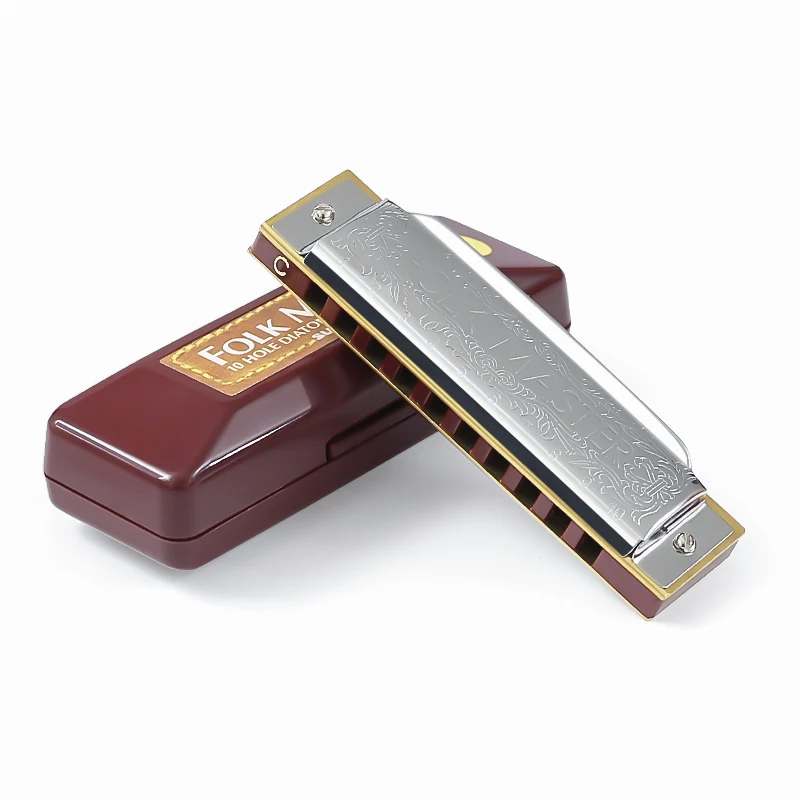 Metallic design diatonic harmonica pack in blues style