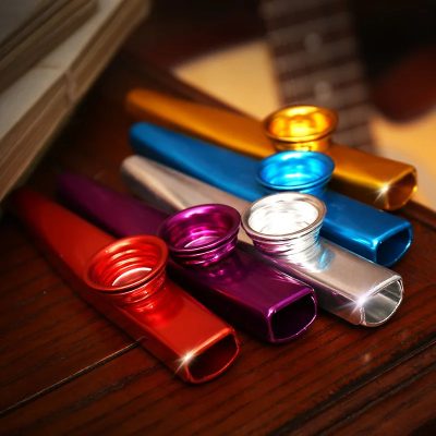Full view of an aluminum alloy Kazoo in 7 colors