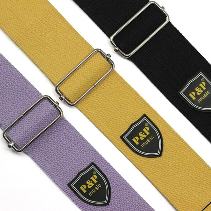 Details of woven cotton strap loops in fresh colors