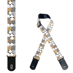 Beautiful Children's Guitar Strap with Small Panda Pattern