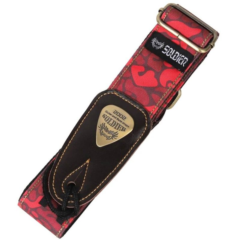 Urban Camouflage Guitar Strap in Red Color