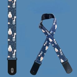 Child's Guitar Strap with Galaxy, Giraffe, and Bear Pattern