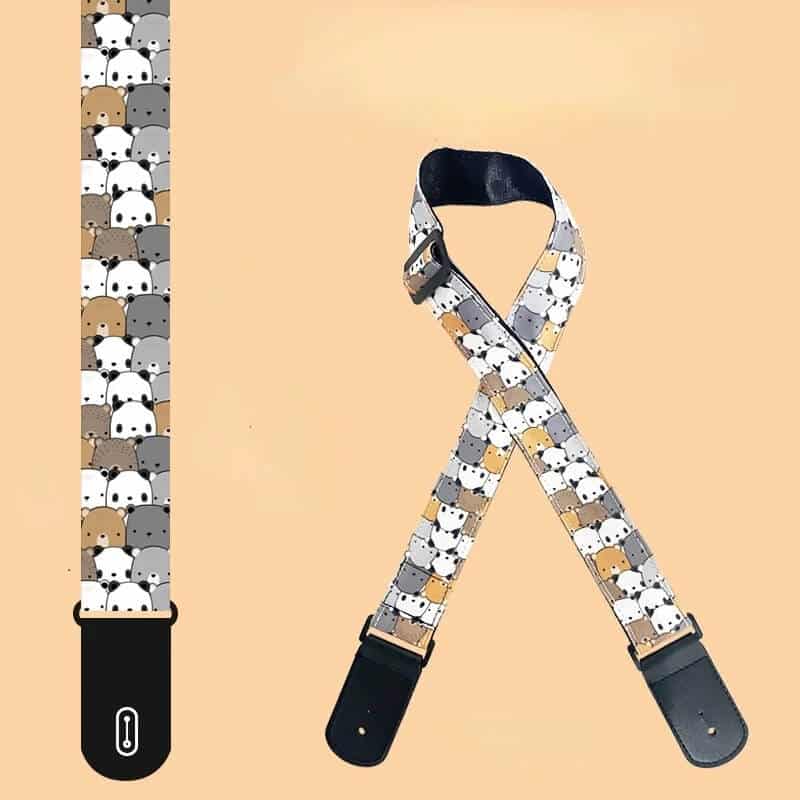 Child's Guitar Strap with Small Panda Pattern