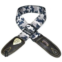 Blue and White Camouflage Patterned Guitar Strap