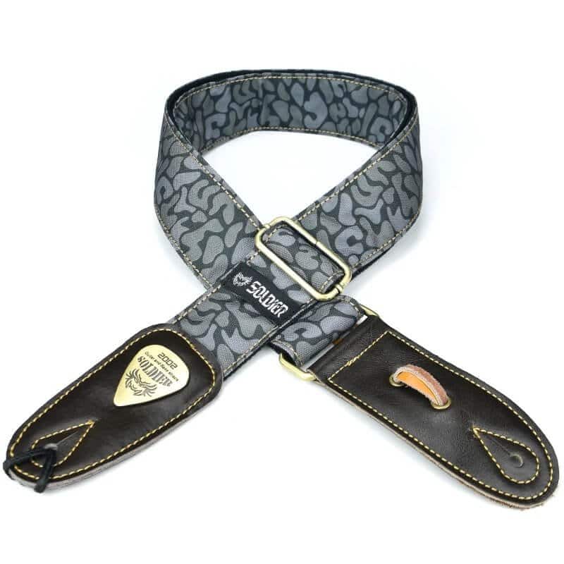 Gray Camouflage Patterned Guitar Strap