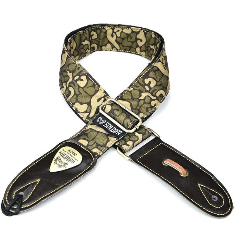 Green Camouflage Patterned Guitar Strap