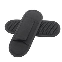Removable shoulder pad for guitar strap with breathable mesh - black color