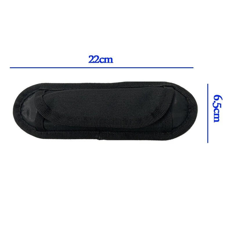 Dimensions of a removable, non-slip shoulder pad for guitar strap