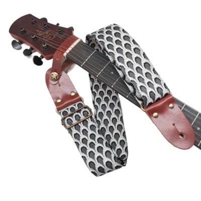 Guitar strap with fish scale print, 4 colors to choose from