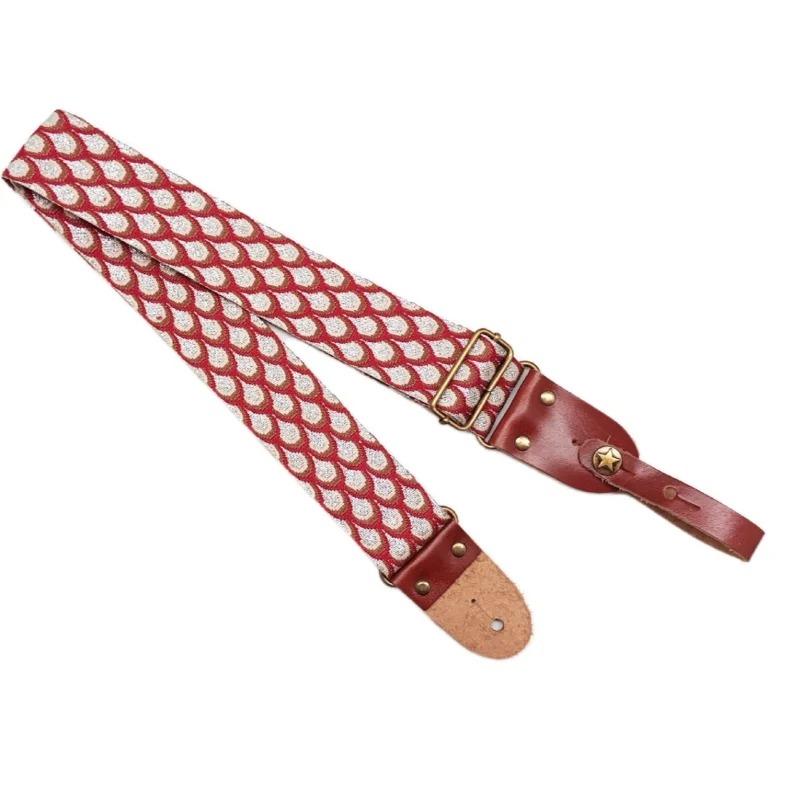 Guitar strap with fish scale print in 4 colors