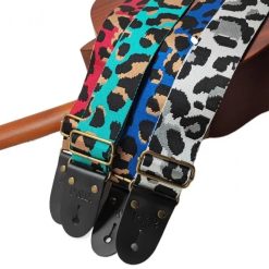 Guitar strap with leopard print - 4 colors to choose from