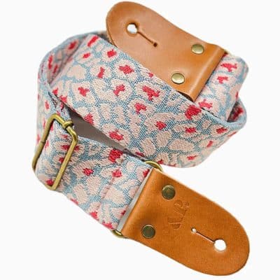Blue leopard print guitar strap