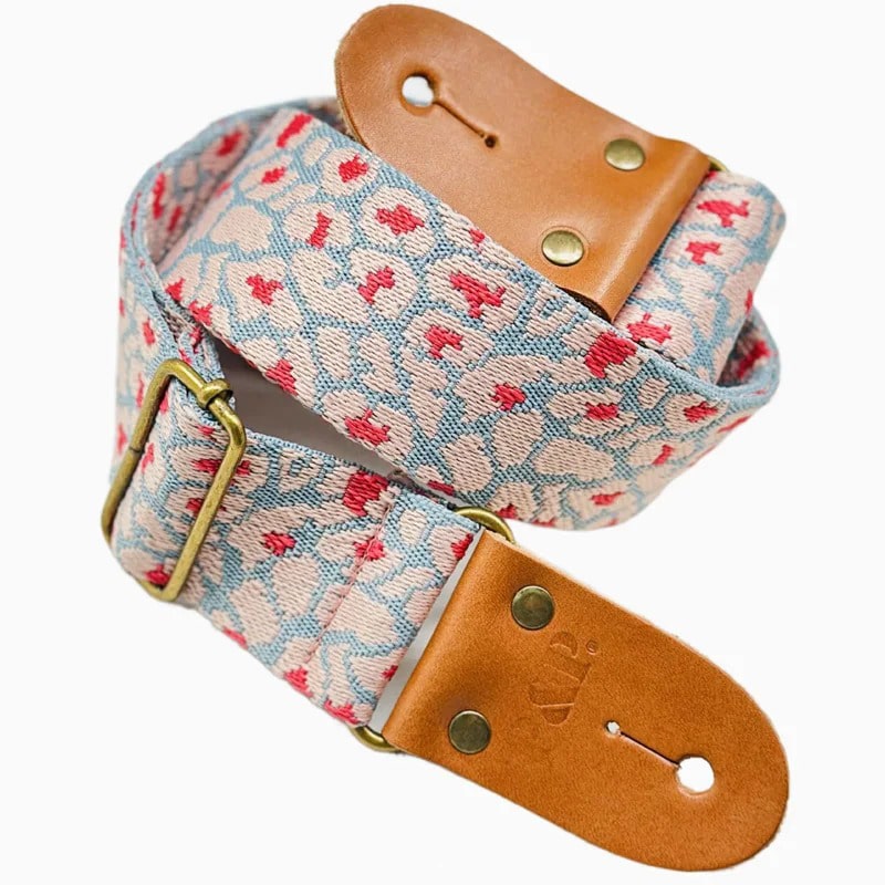 Blue leopard print guitar strap