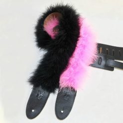 Guitar strap with boa feathers in 2 colors to choose from