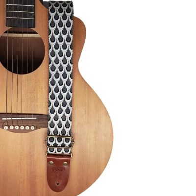 Sangle de guitare avec impression écailles de poissons - Couleur Gris