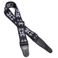 Printed guitar strap with small alien design
