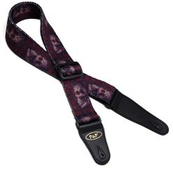 Guitar strap with printed skull head in gothic style