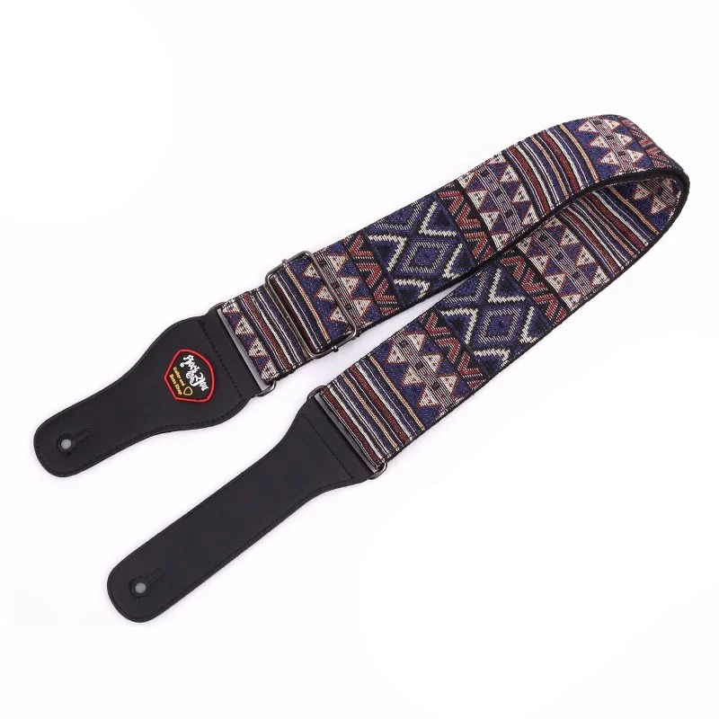 Vintage guitar strap with Indian ethnic patterns