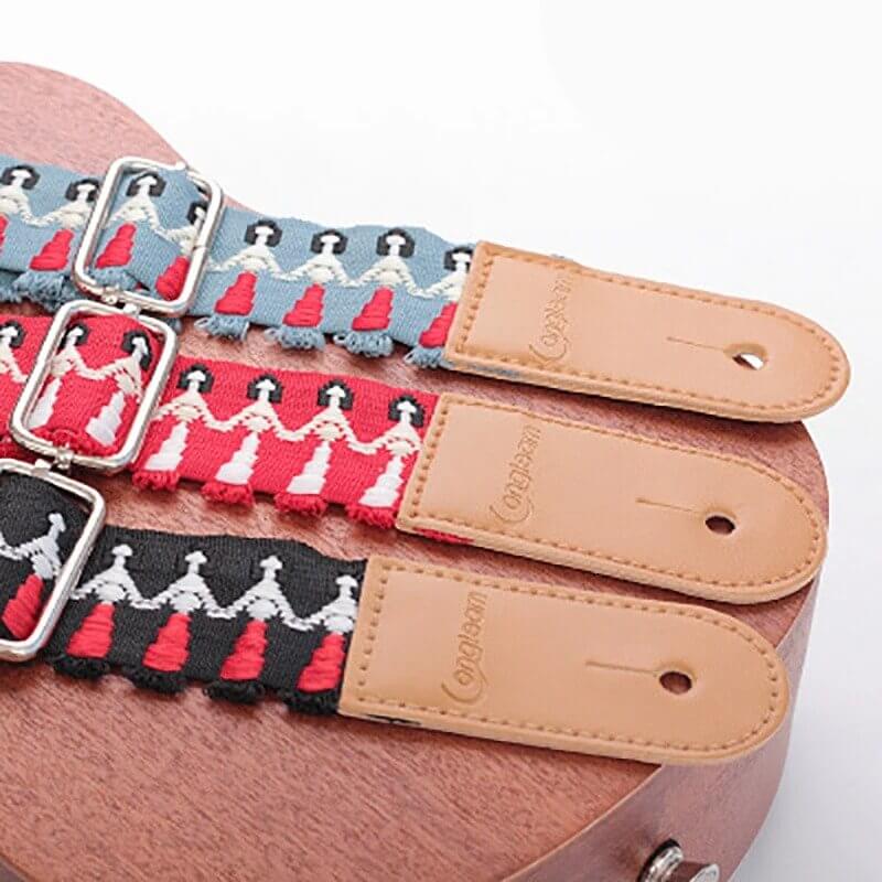Ukulele Strap with Hawaiian Vahiné Design - 3 Colors to Choose From