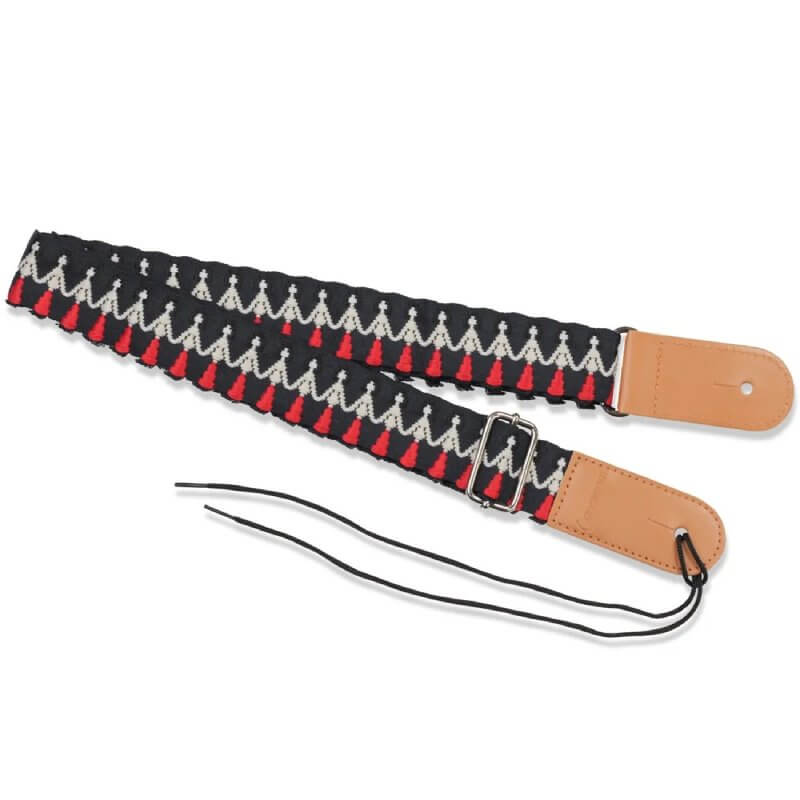 Ukulele Strap with Vahiné Hawaii Design - color black