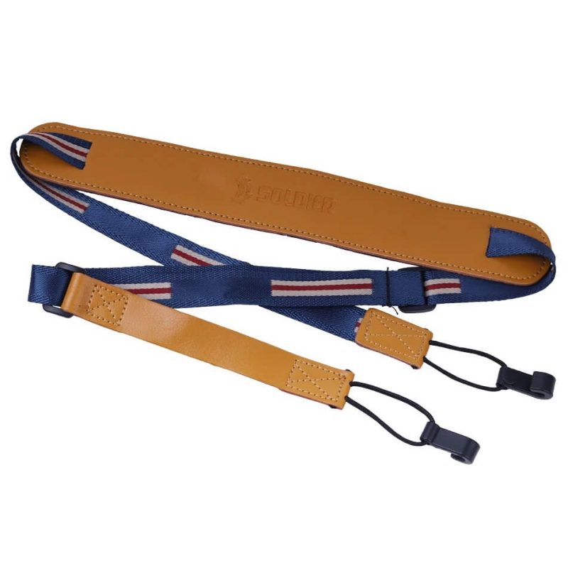 Very thin ukulele strap with shoulder pad - blue color