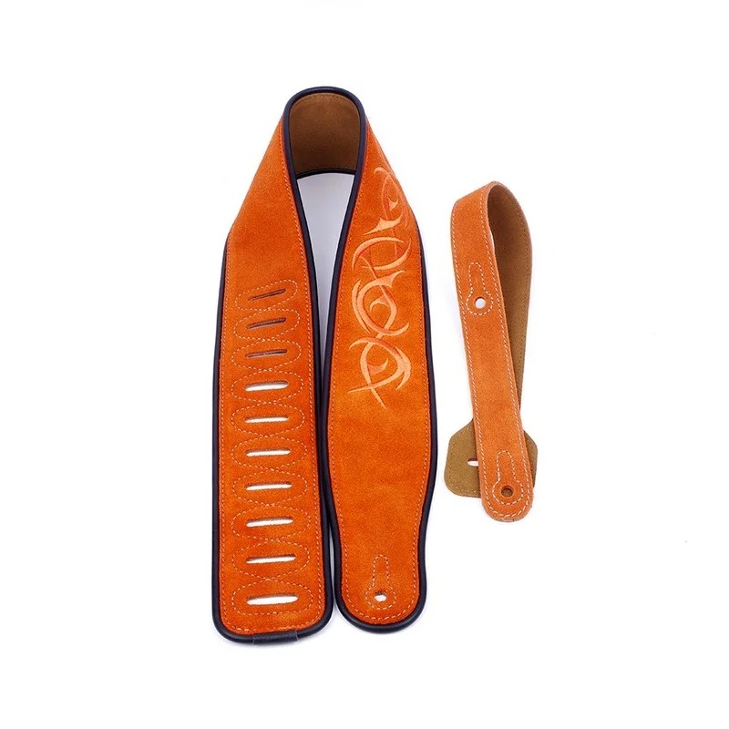 Details of Genuine Cowhide Leather Strap with Tribal Pattern