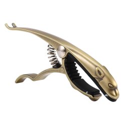Metal capo made of zinc alloy in the shape of a leopard
