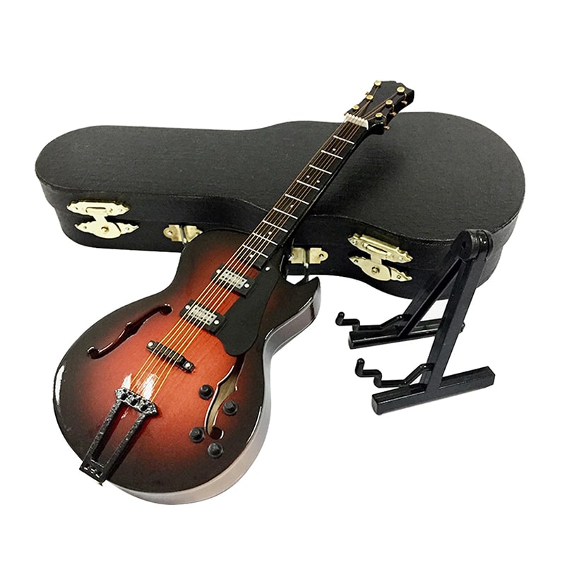 Miniature Folk Guitar - Comes with case and guitar stand! - 2 sizes to choose from