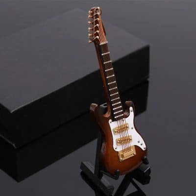 Miniature Electric Guitar - brown color