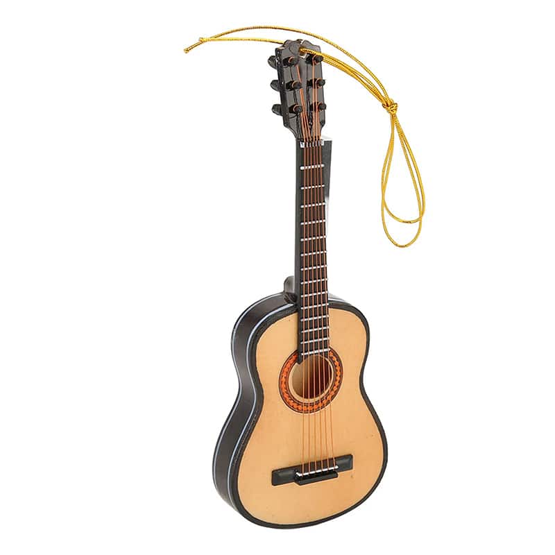 Miniature realistic wooden acoustic guitar for hanging!