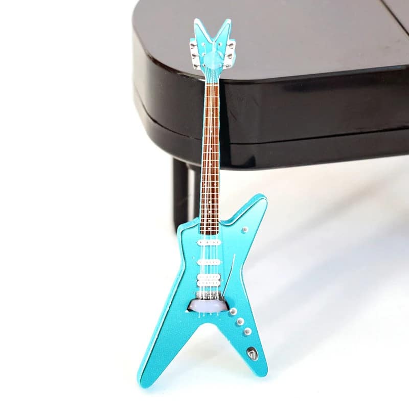 Miniature electric guitar in star shape - light blue model
