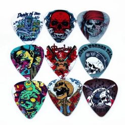Set of 10 guitar picks with skull design - Skull Series
