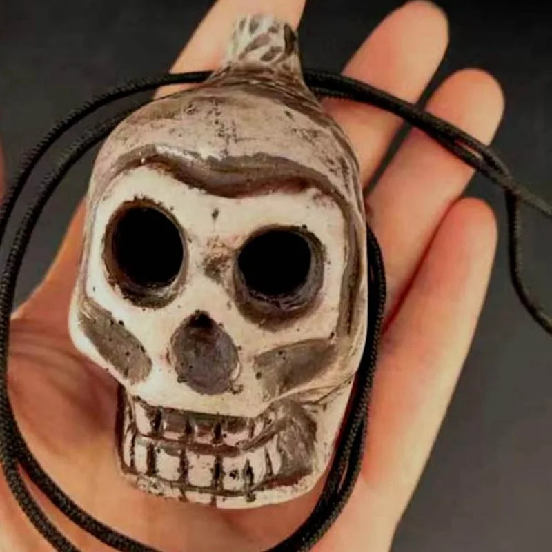 Magnificent Human Skull Ocarina, Macabre Laughter Whistle