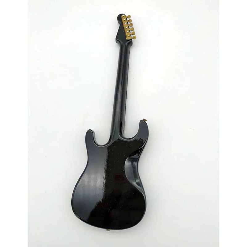 Rear view of a 1-6 scale miniature electric guitar