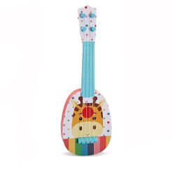 General view of the 'Happy Multicolor Giraffe' children's guitar for the little ones.