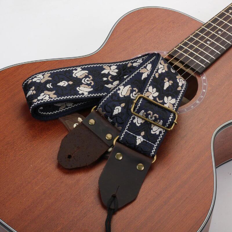 Beautiful Vintage Guitar Strap with Baroque Blooming