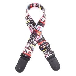 Retro Mixtape Groove Audio Cassette Guitar Strap - Model 1