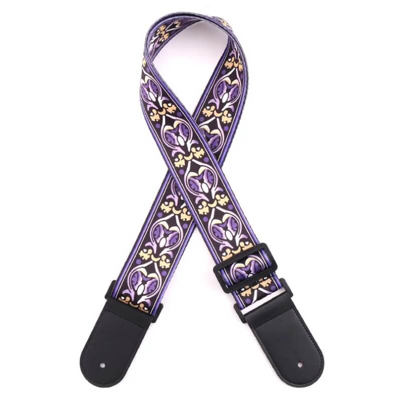Full view of the Vintage Baroque Melodies Guitar Strap
