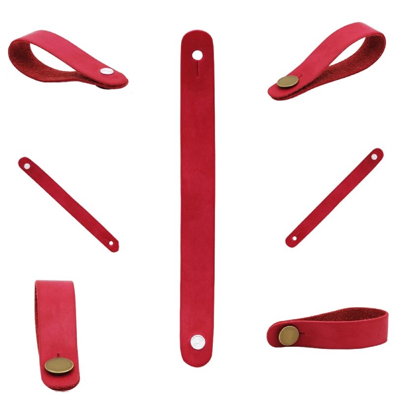 Details of the Guitar Strap Support - Red Leather Model