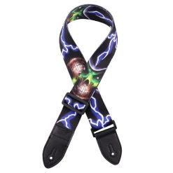 Skull Head Lightning Ghost Guitar Strap