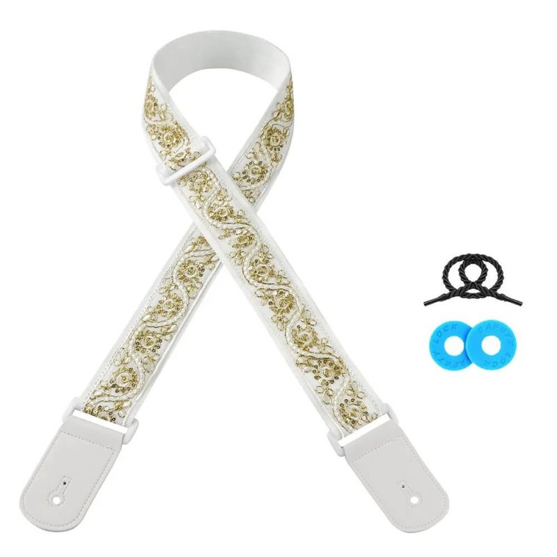Pastel Vintage Floral Guitar Strap - Model 1