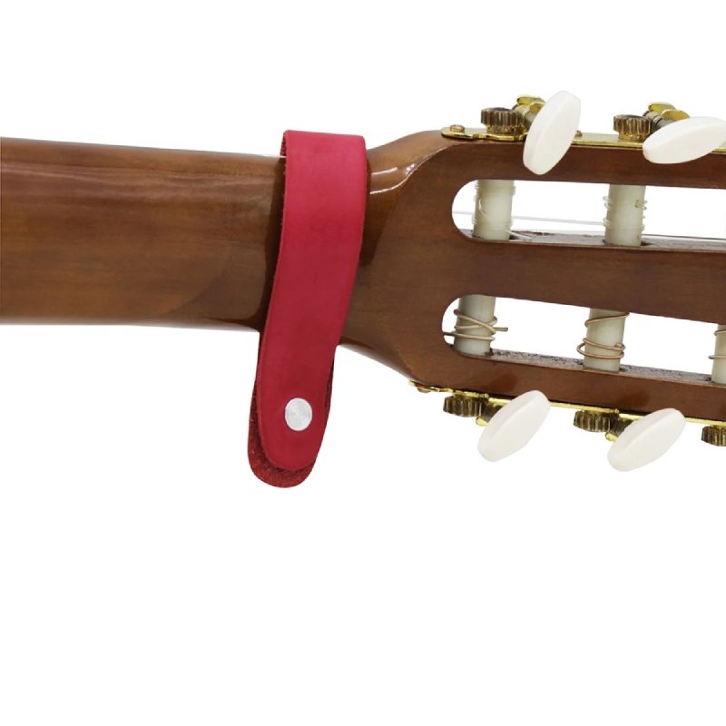 Rear view of the Guitar Strap Holder - Red Leather Model
