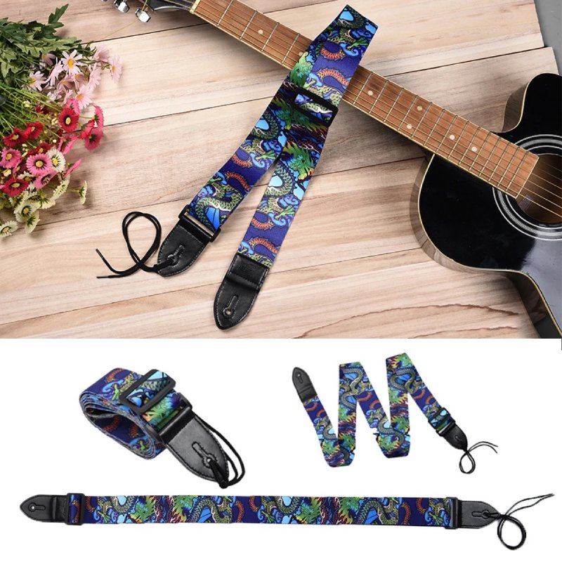 Full view of the Brilliant Dragon Guitar Strap from Japan