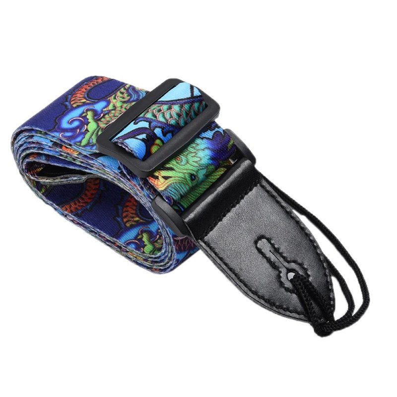 View of the Vibrant Dragon Guitar Strap from Japan