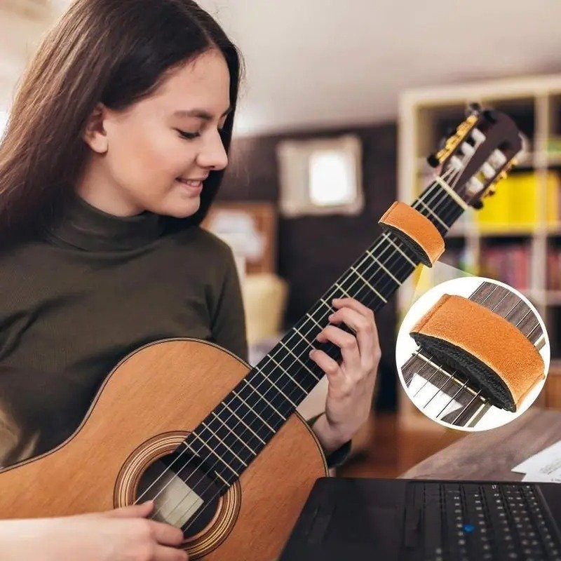 Brown colored guitar string mute
