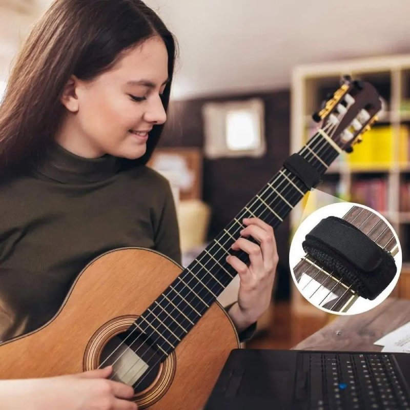 Black colored guitar string mute