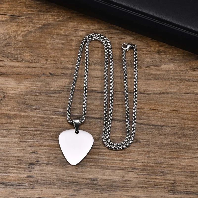 Simple Pick Pendant - Classic Collection for Musicians in silver color