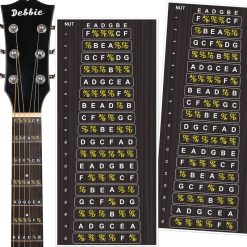 Stickers for the guitar fretboard