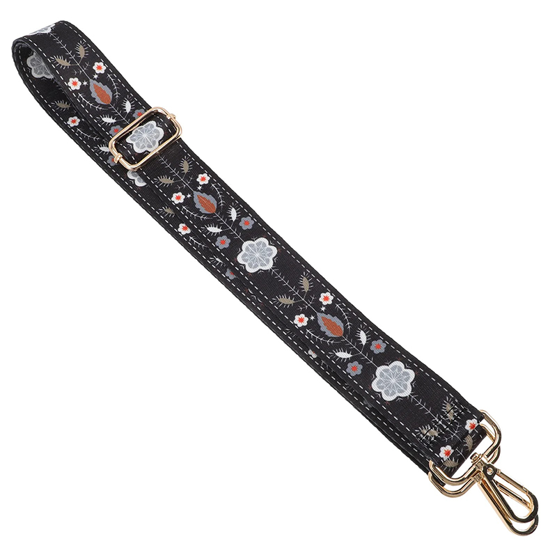 Full view of the Traditional Banjo Strap with Flowers